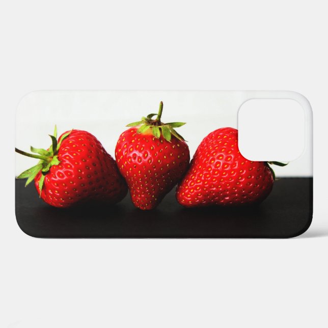 Strawberries On White Over Black iphcna Case-Mate iPhone Case (Back (Horizontal))