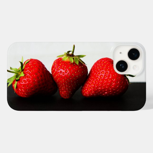 Strawberries On White Over Black iphcnm Case-Mate iPhone Case (Back (Horizontal))
