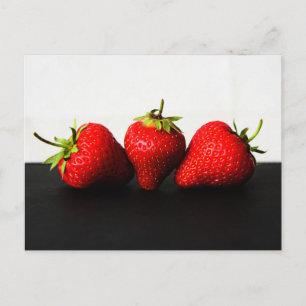 Strawberries On White Over Black pc arc2 Postcard