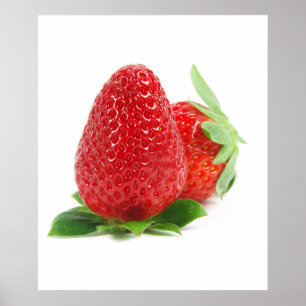 Strawberries on white poster