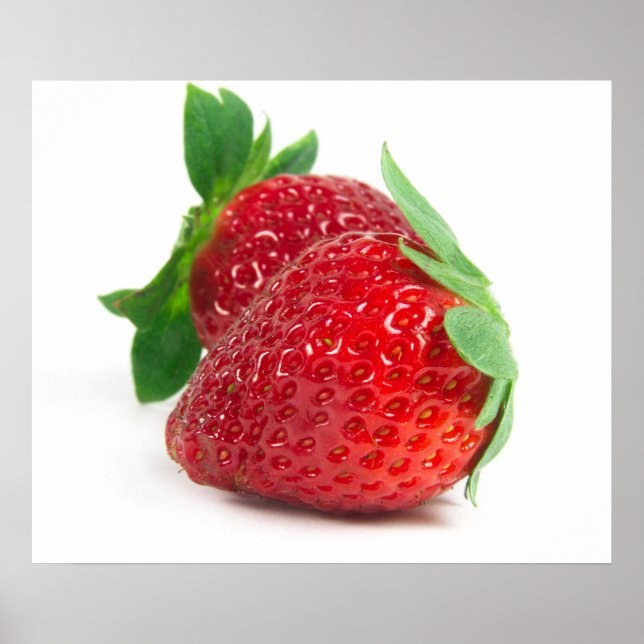 Strawberries on white poster (Front)