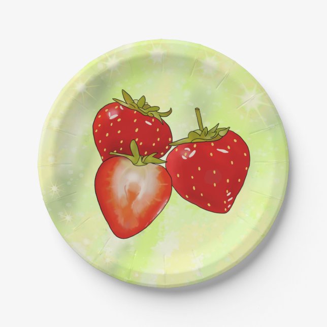 strawberries  paper plate (Front)