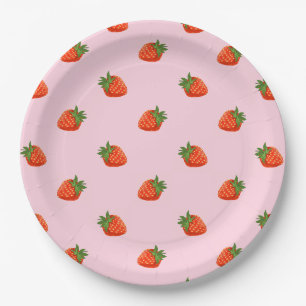 Strawberries Paper Plate