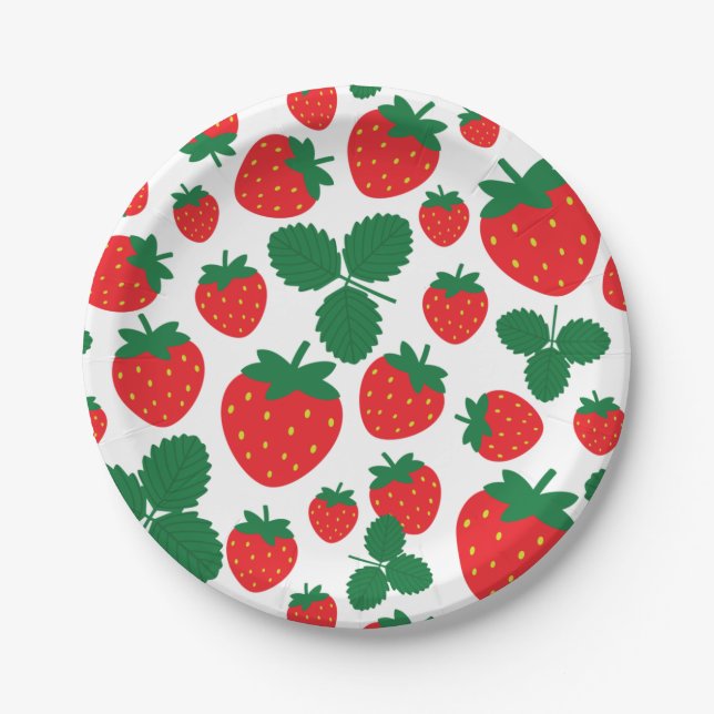 Strawberries Paper Plate (Front)