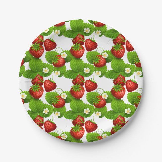 Strawberries Paper Plate (Front)