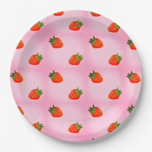 Strawberries Paper Plate