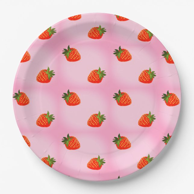 Strawberries Paper Plate (Front)
