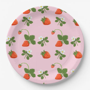 Strawberries Paper Plate