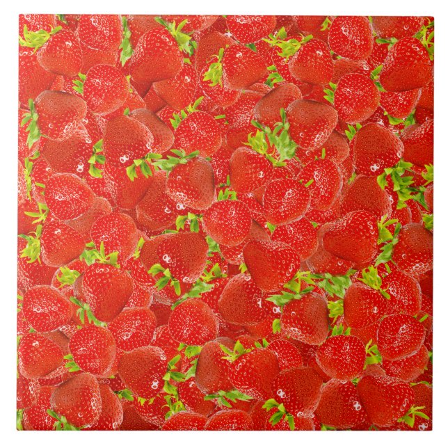 Strawberries Pattern Tile (Front)