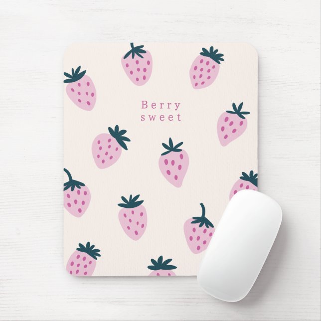 Strawberries pink  mouse mat (With Mouse)