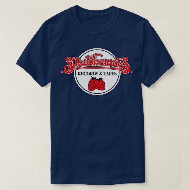 Strawberries Records Tapes T-Shirt (Design Front)