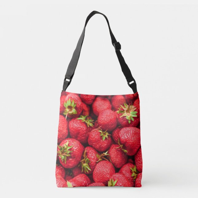 Strawberries Red Delicious Strawberry Crossbody Bag (Back)