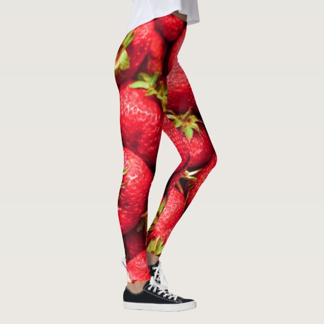 Strawberries Red Delicious Strawberry Leggings (Right)