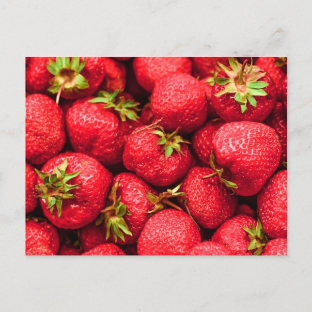 Strawberries Red Delicious Strawberry Postcard (Front)
