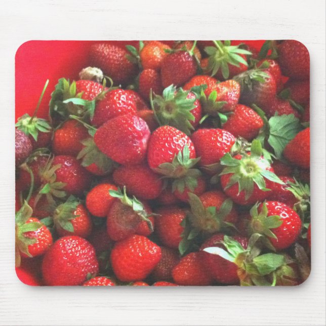 Strawberries red fruit photo mouse mat (Front)