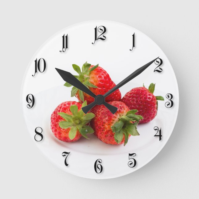 Strawberries Round Clock (Front)