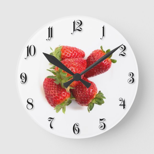 Strawberries Round Clock (Front)