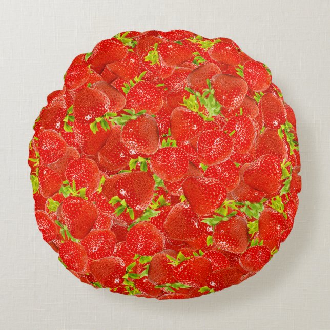 Strawberries Round Cushion (Front)