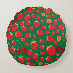 Strawberries round cushion