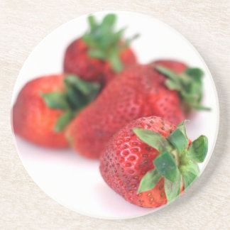 Strawberries Sandstone Drink Coaster