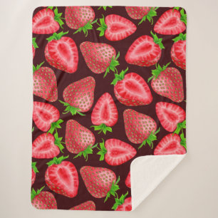 Strawberries Sherpa Blanket
