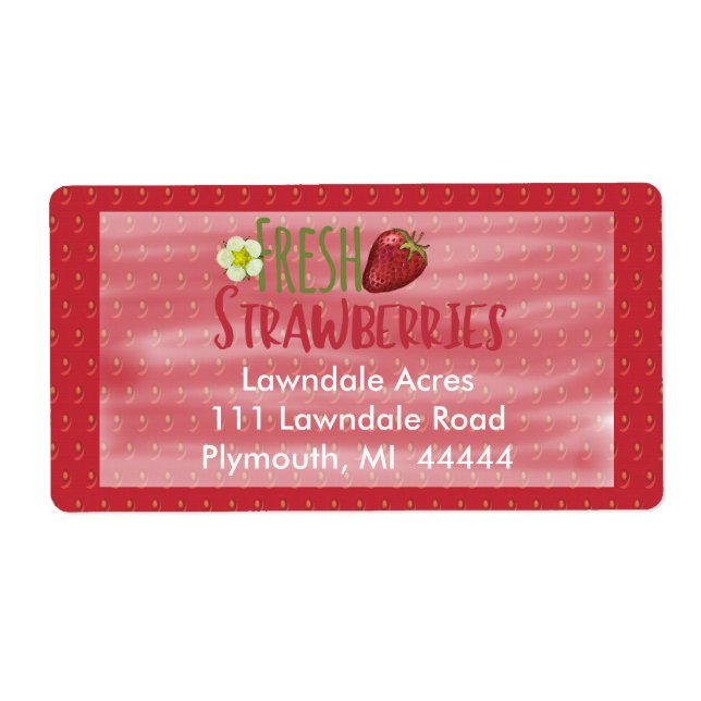 Strawberries Shipping Label (Front)