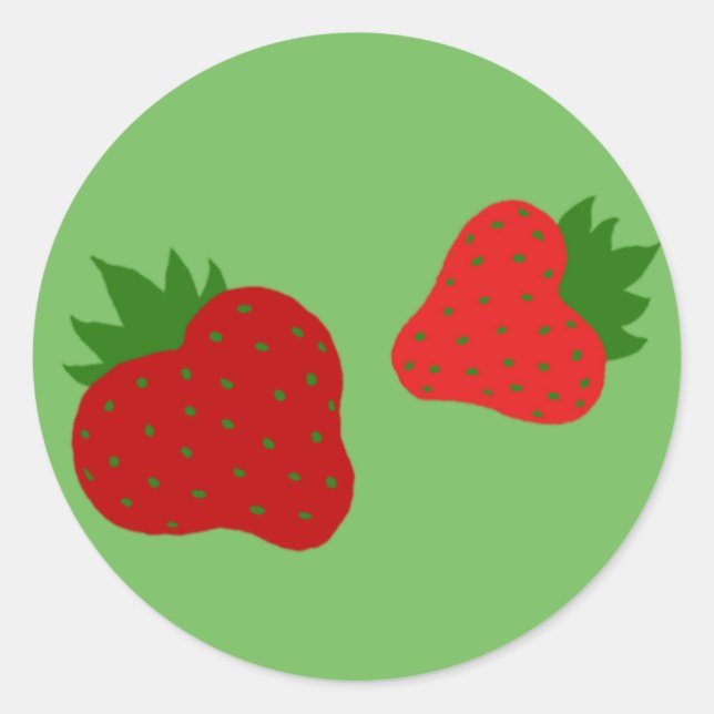 Strawberries stickers (green) (Front)