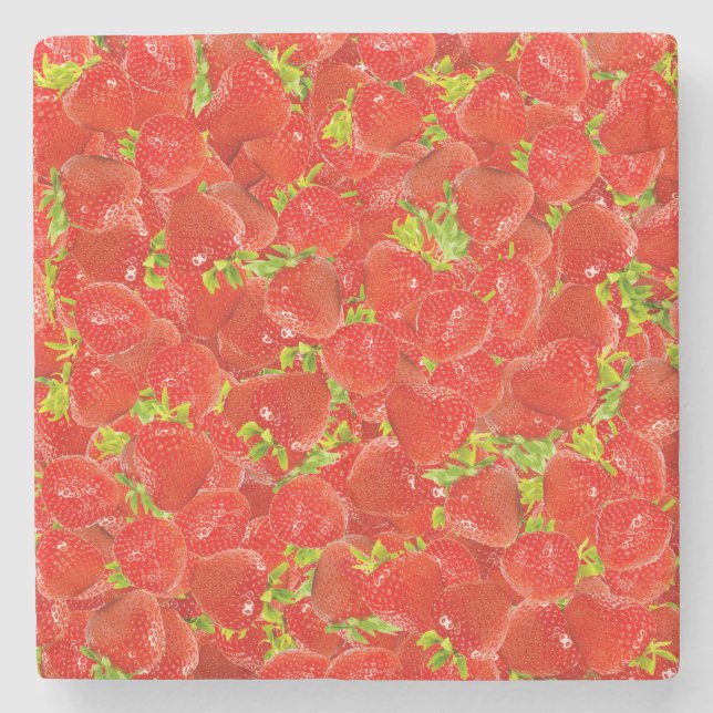 Strawberries Stone Coaster (Front)