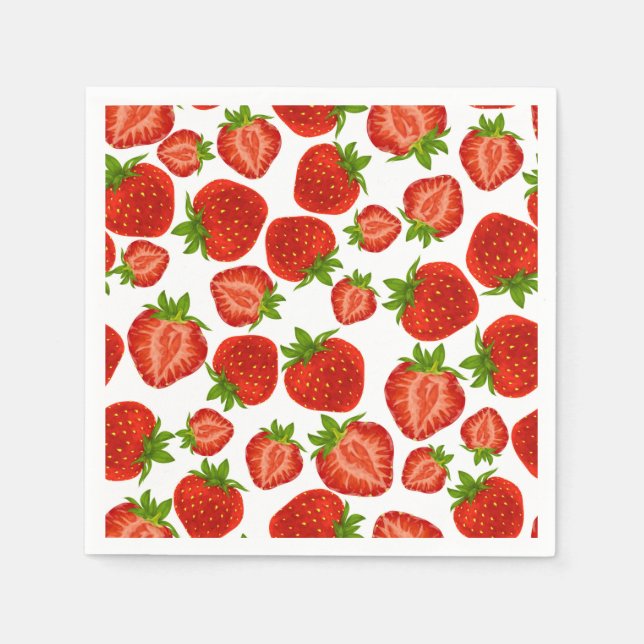 Strawberries Strawberry Dessert Decadent Napkins (Front)