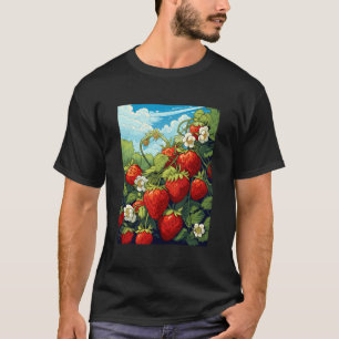 Strawberries Strawberry Motif Strawberry Plants Fr T-Shirt