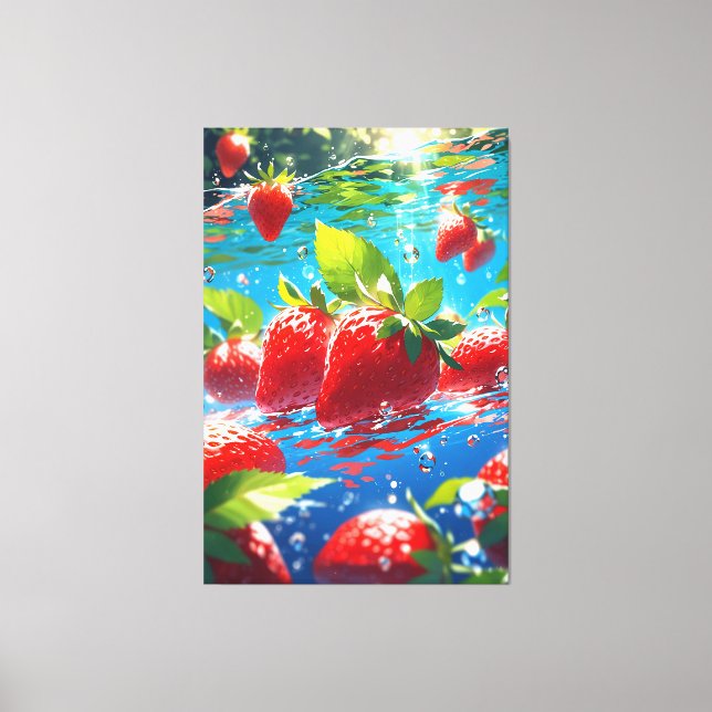 Strawberries Stretched Canvas Print (Front)