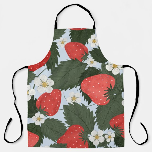 Strawberries: summer fruit pattern design. apron (Front)