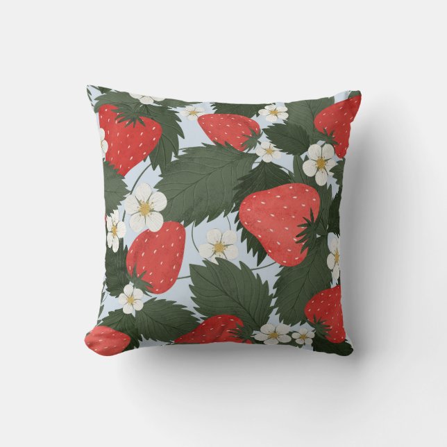 Strawberries: summer fruit pattern design. cushion (Front)