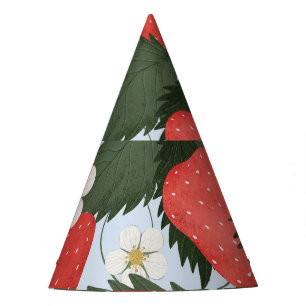 Strawberries: summer fruit pattern design. party hat