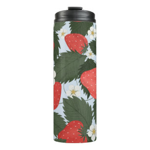 Strawberries: summer fruit pattern design. thermal tumbler