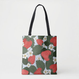 Strawberries: summer fruit pattern design. tote bag