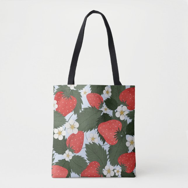 Strawberries: summer fruit pattern design. tote bag (Front)