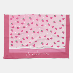 strawberries tea towel