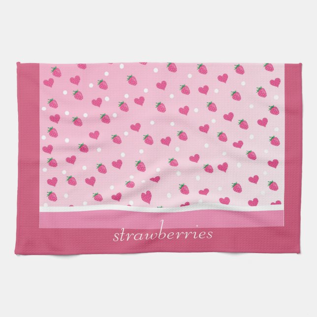 strawberries tea towel (Horizontal)