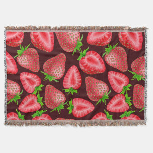 Strawberries Throw Blanket