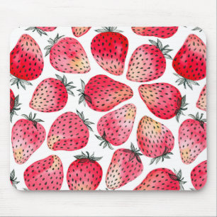 Strawberries watercolor and ink mouse mat