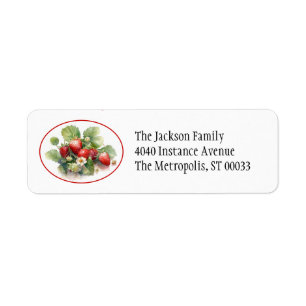 Strawberries Watercolor Label