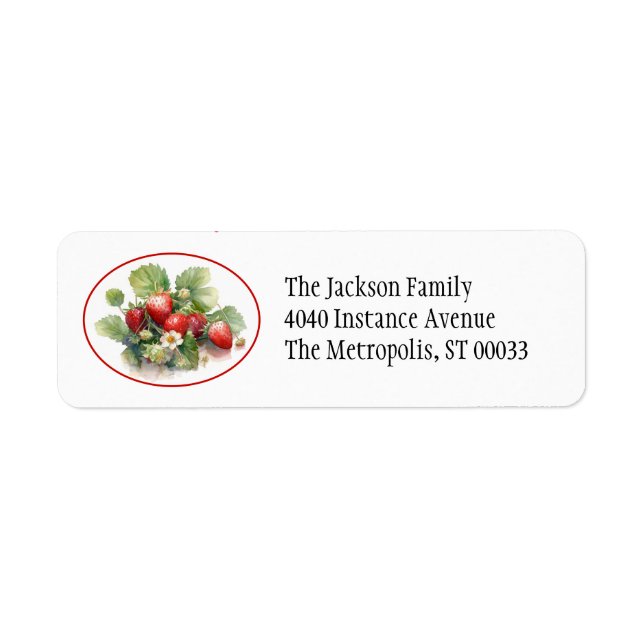 Strawberries Watercolor Label (Front)