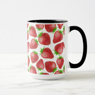 Strawberries watercolor pattern mug