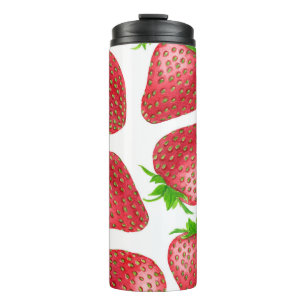 Strawberries watercolor pattern thermal tumbler