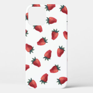 Strawberries Watercolor: Playful Seamless Pattern iPhone 12 Case