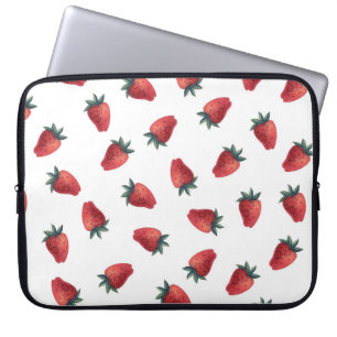 Strawberries Watercolor: Playful Seamless Pattern Laptop Sleeve