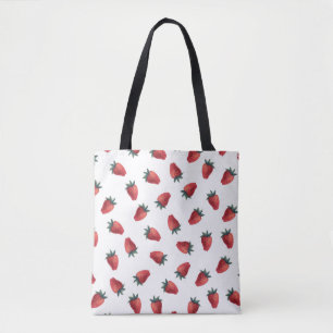 Strawberries Watercolor: Playful Seamless Pattern Tote Bag