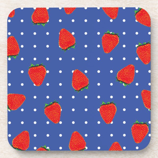 strawberries with dots coaster (Front)