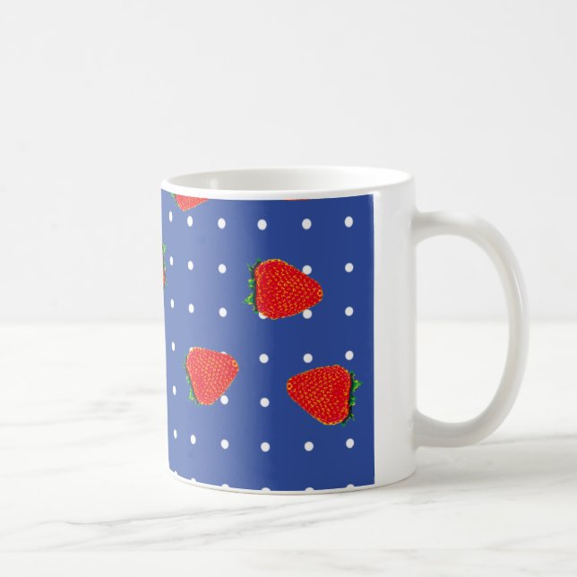 strawberries with dots coffee mug (Right)